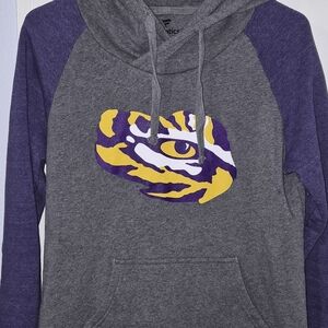 LSU Fanatics Gray and Purple Hoodie